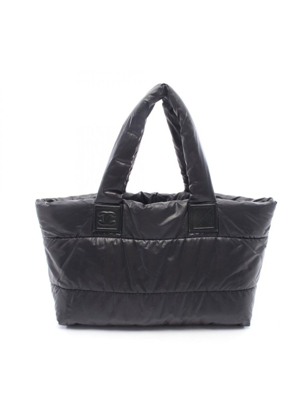 Chanel Tote Coco Cocoon MM Reversible Black Nylon Leather